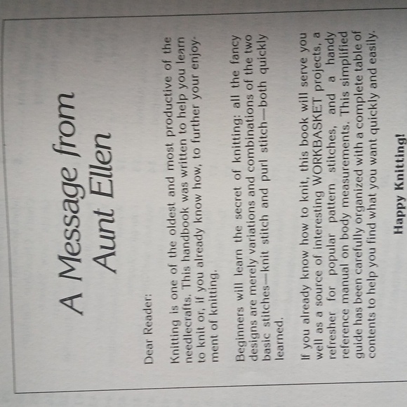 Aunt Ellen's Knitting Handbook - Crafts & Hobbies Needlework Ideas and Tips - Picture 5 of 9